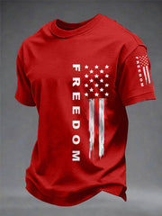 Men's Freedom USA Flag Print Casual Tee
