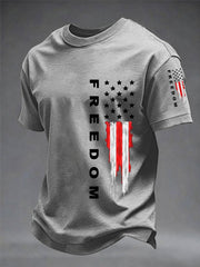 Men's Freedom USA Flag Print Casual Tee