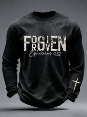 Men's Christian Forgiven Cross Waffle Long Sleeve T-Shirt