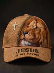 Unisex Jesus Is My Savior Lion Print Hat