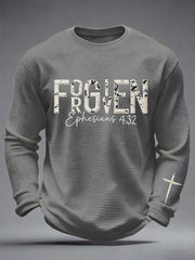 Men's Christian Forgiven Cross Waffle Long Sleeve T-Shirt