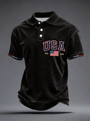 Men's USA 1776-2026 Print Polo Shirt