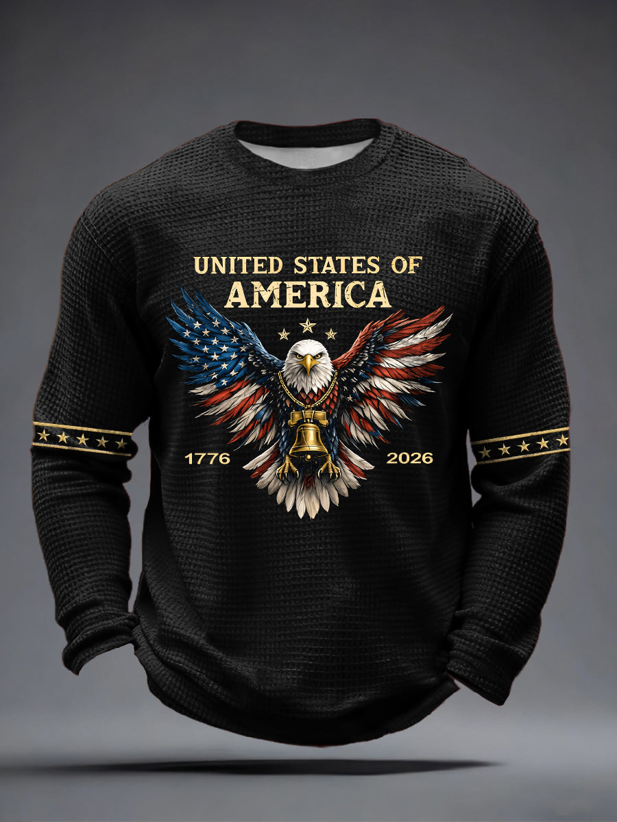 Men's USA 1776-2026 Print Waffle Long-Sleeve T-Shirt