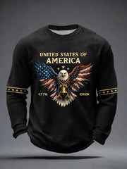 Men's USA 1776-2026 Print Waffle Long-Sleeve T-Shirt