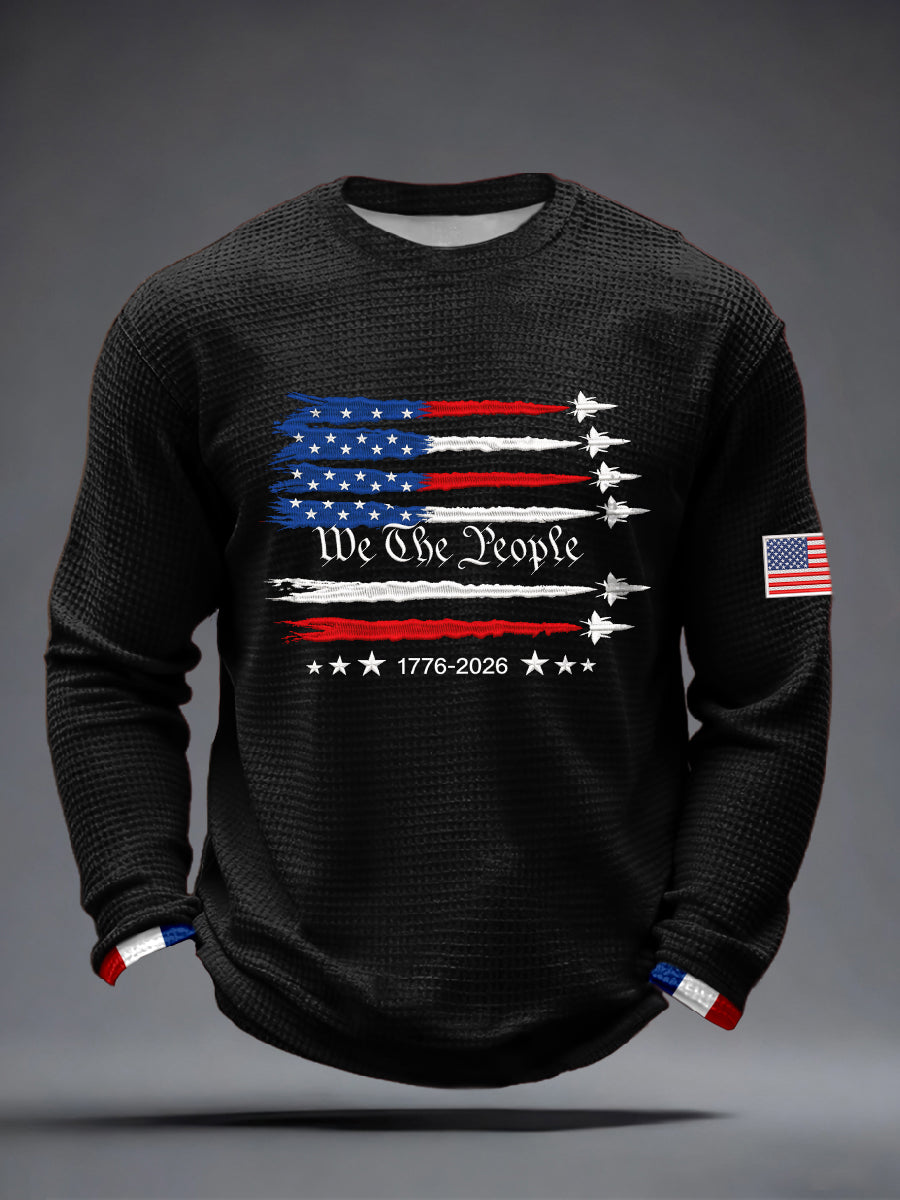 Men's USA 1776-2026 Print Waffle Long-Sleeve T-Shirt