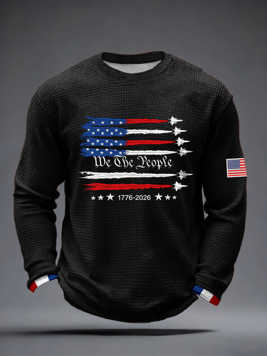 Men's USA 1776-2026 Print Waffle Long-Sleeve T-Shirt