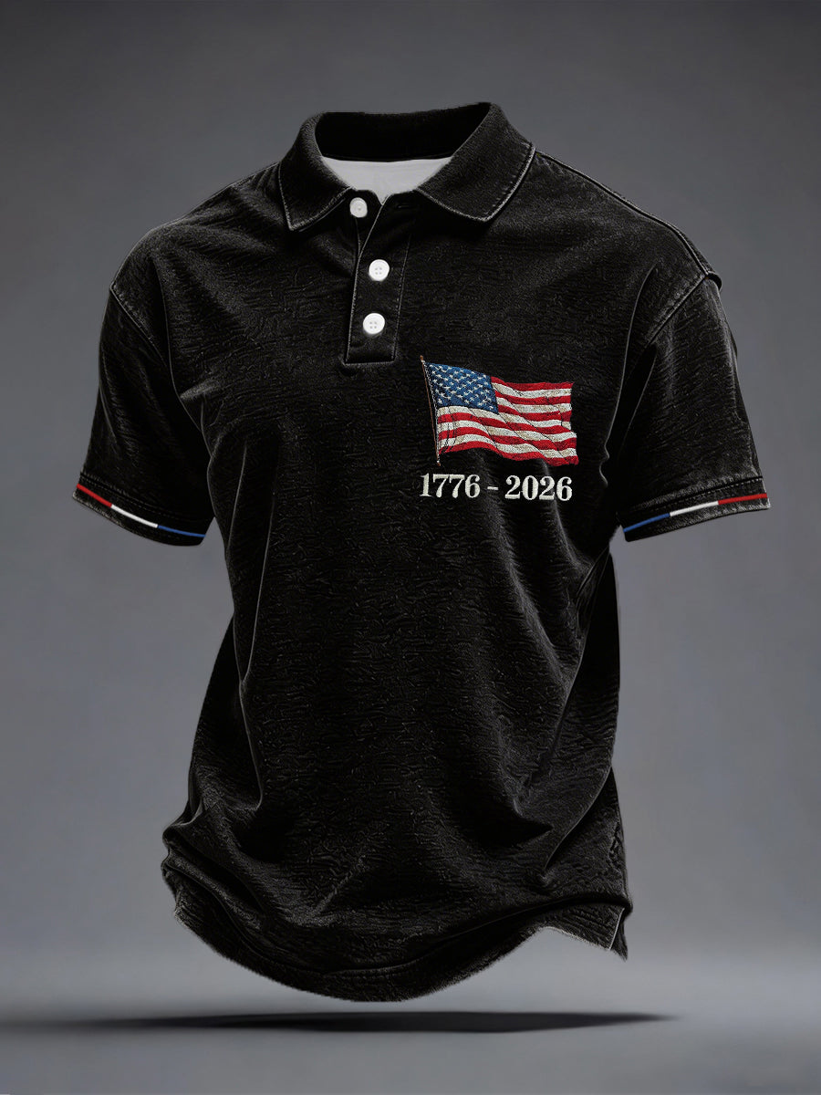 Men's USA 1776-2026 Print Polo Shirt