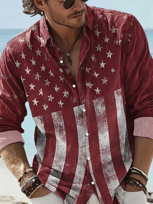 Men's American Patriots Print Casual Shirt