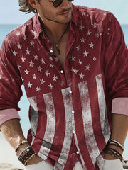 Men's American Patriots Print Casual Shirt