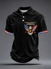 Men's USA 1776-2026 Embroidery Pattern Polo Shirt