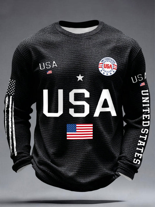 Men's USA Flag Waffle T-Shirts