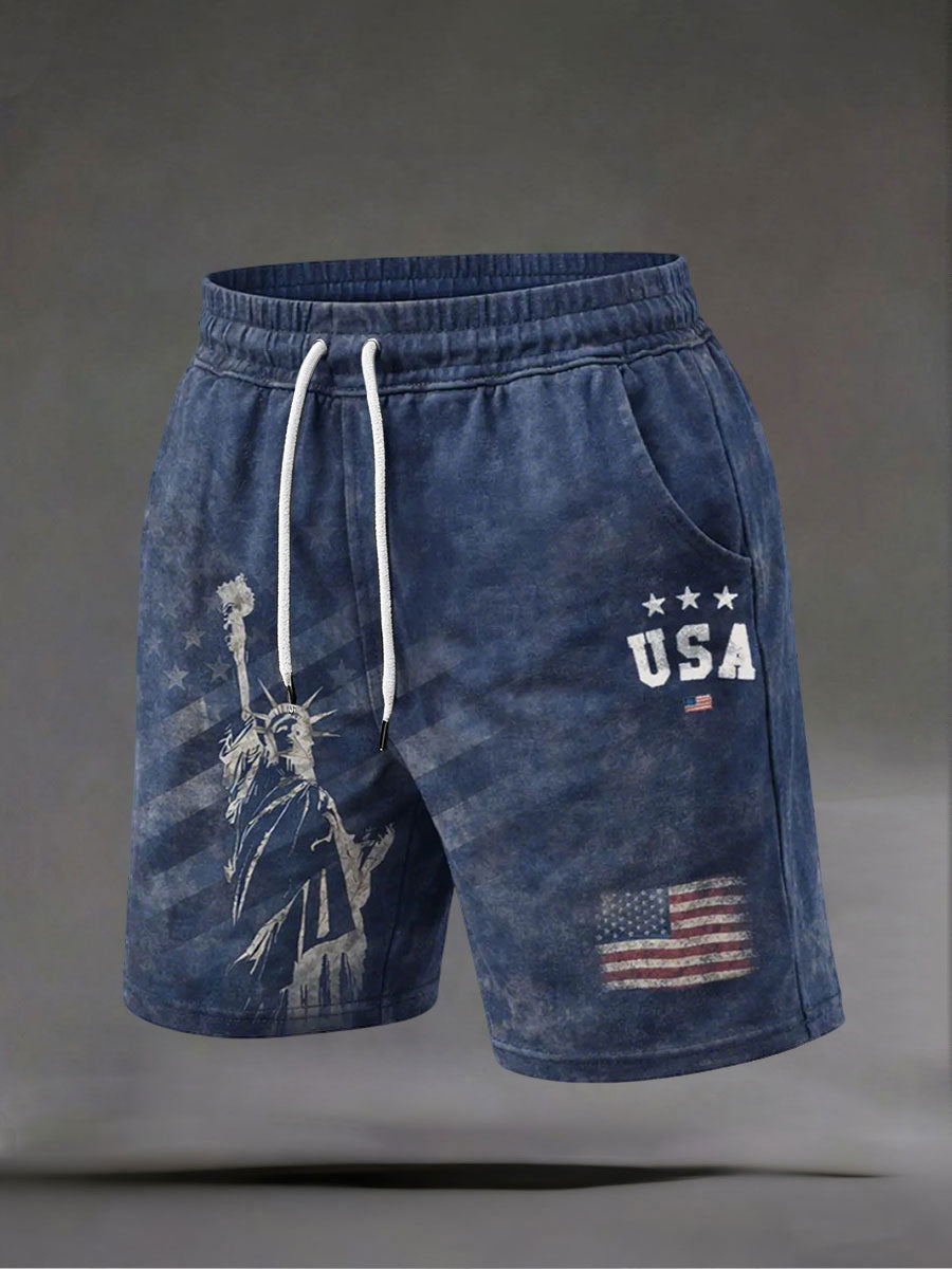 Men's USA Flag Statue of Liberty Shorts
