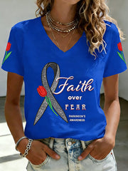 Women's Parkinson's Awareness Print T-shirt