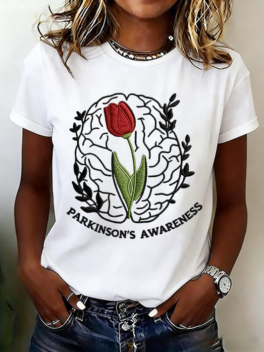 Women's Parkinson's Awareness Print T-Shirt