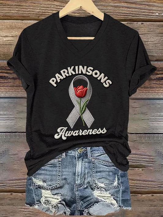 Women's Parkinson's Awareness Print T-Shirt