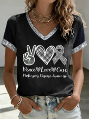 Women's Parkinson's Awareness Print T-Shirt