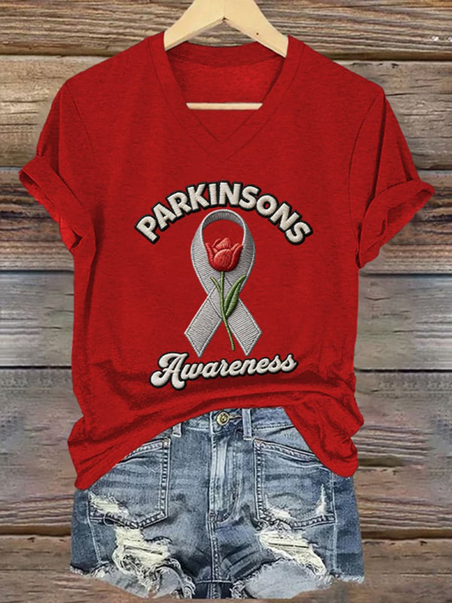 Women's Parkinson's Awareness Print T-Shirt