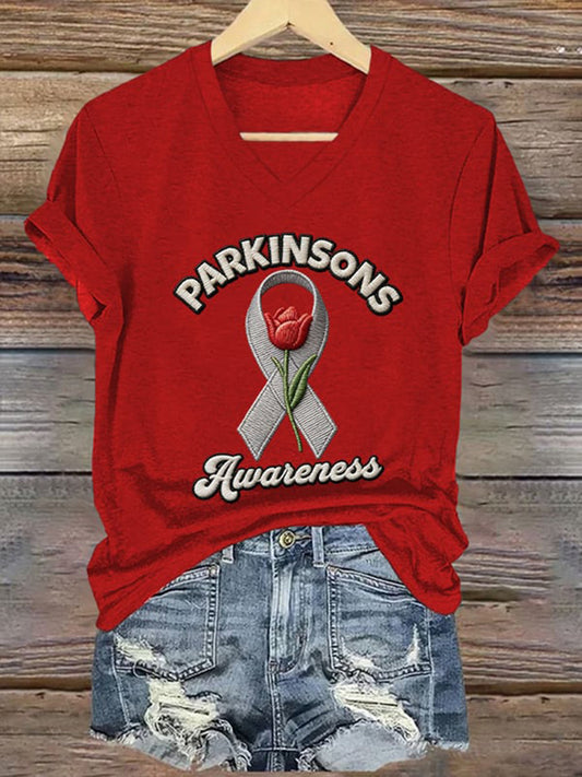 Women's Parkinson's Awareness Print T-Shirt