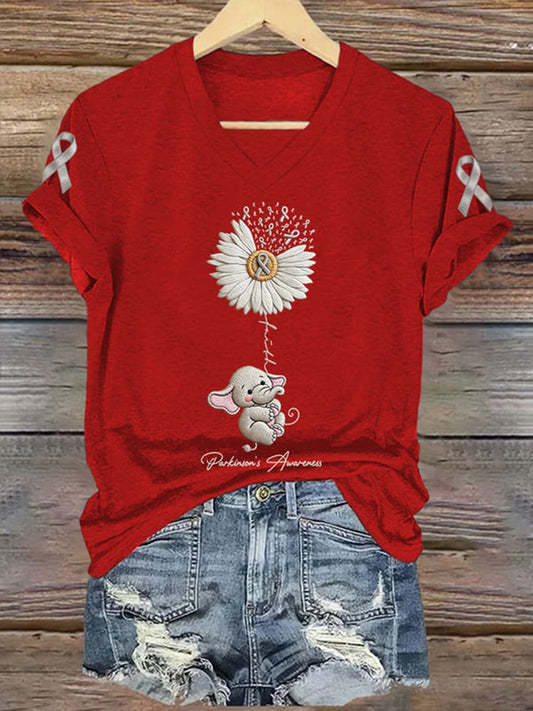 Women's Parkinson's Awareness Print T-Shirt