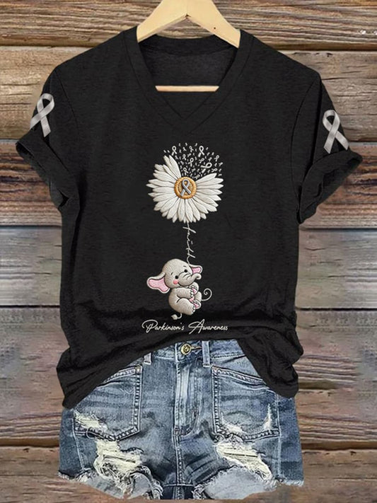 Women's Parkinson's Awareness Print T-Shirt