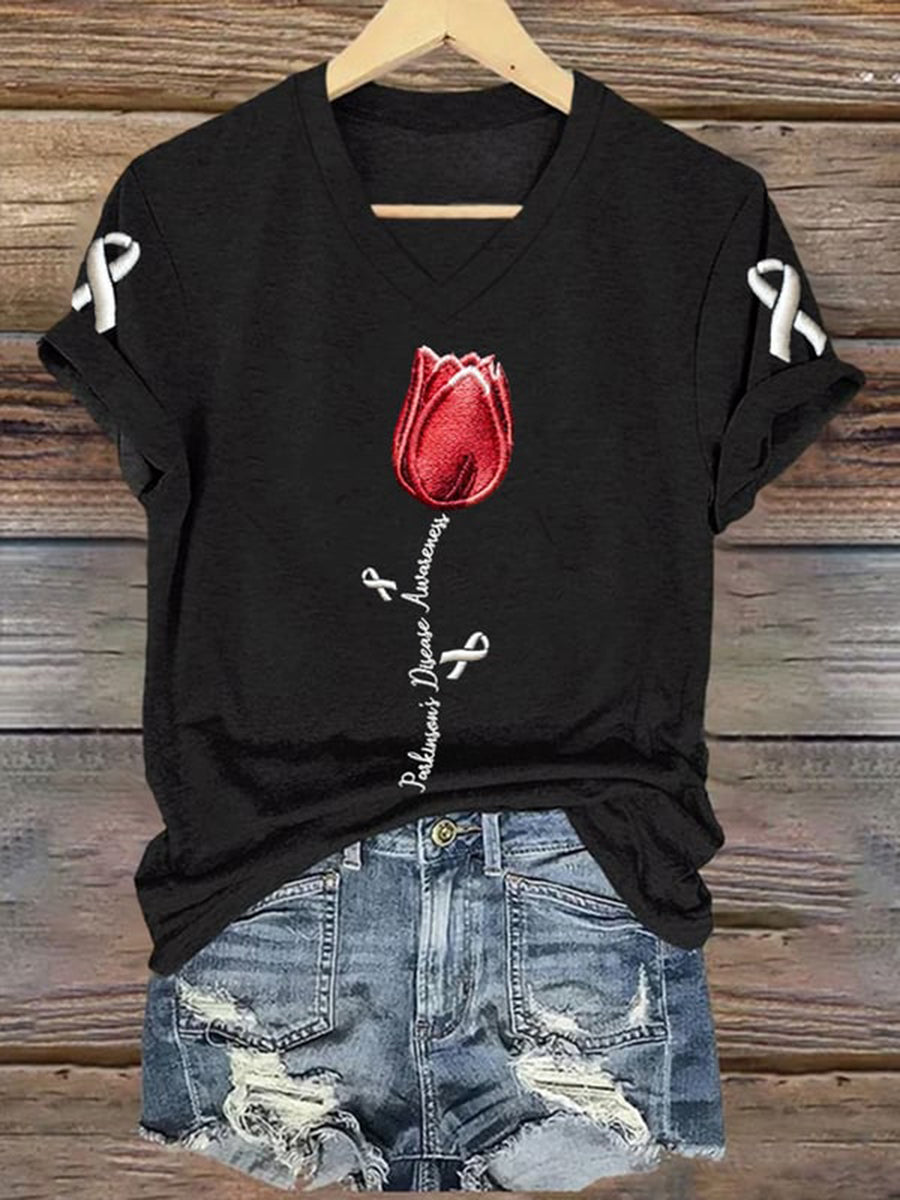 Women's Parkinson's Awareness Print T-Shirt