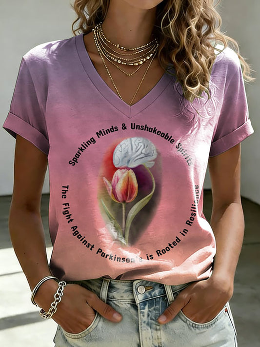 Women's Parkinson's Awareness Print T-Shirt