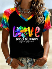 Women's Autism Acceptance V-Neck T-shirt