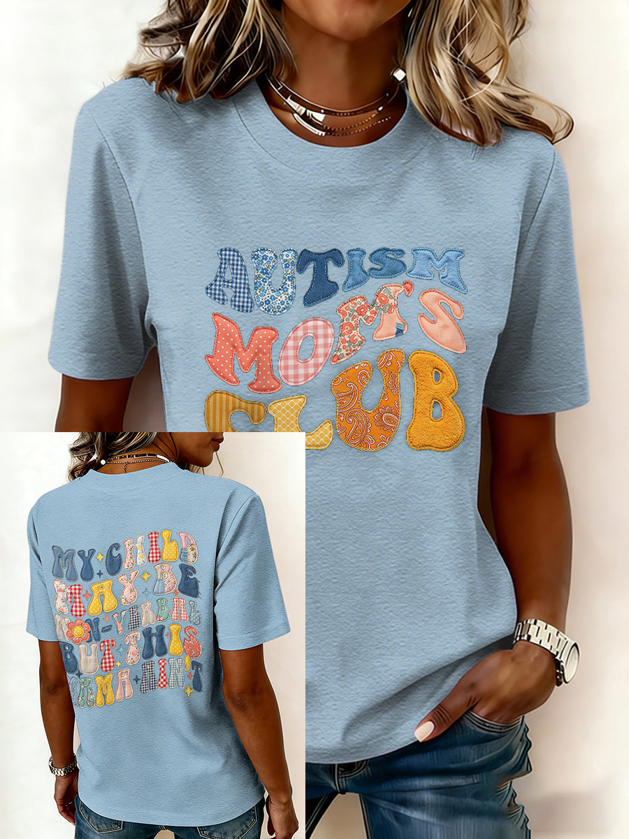 Women's Autism Awareness Print T-shirt