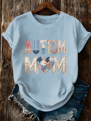 Women's Autism Awareness Print T-shirt