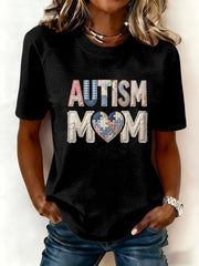 Women's Autism Awareness Print T-shirt