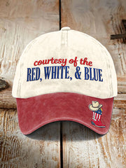 Unisex Courtesy of Red White And Blue Print Cap