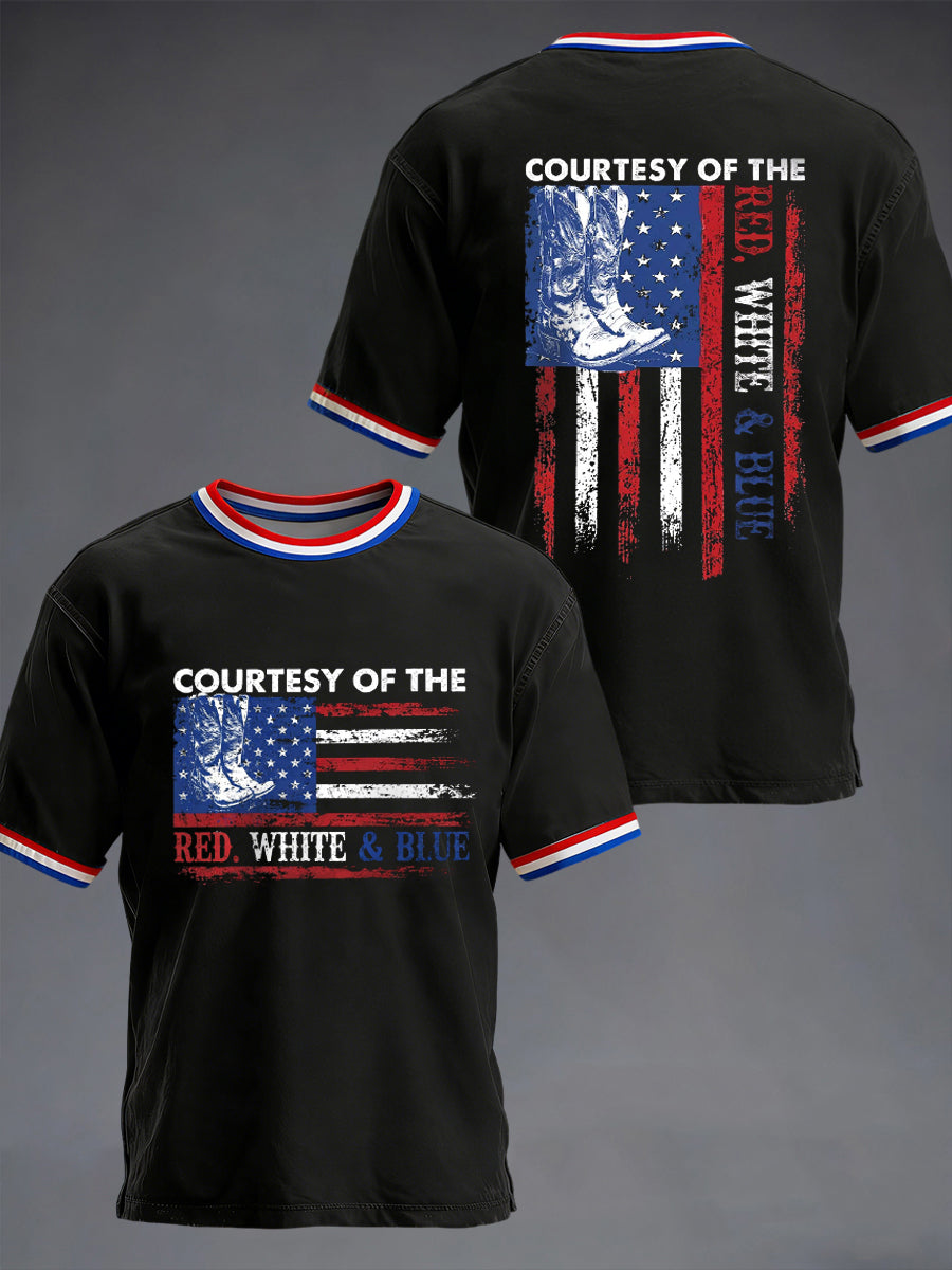 Men's Courtesy of Red White And Blue Short Sleeves T-shirt
