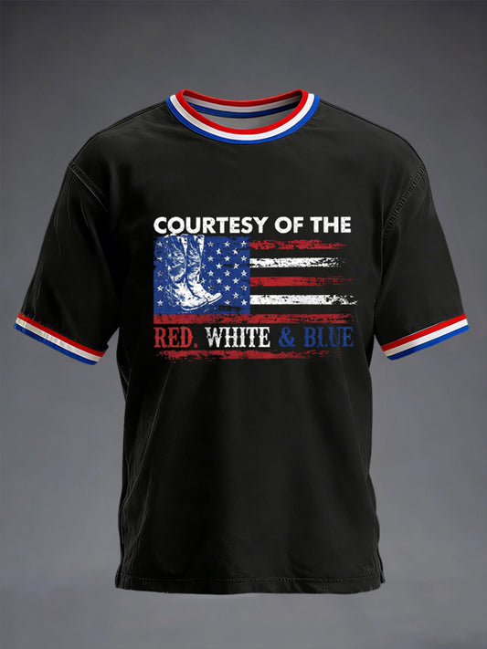 Men's Courtesy of Red White And Blue Short Sleeves T-shirt