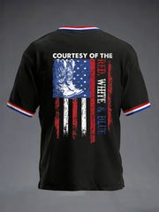 Men's Courtesy of Red White And Blue Short Sleeves T-shirt