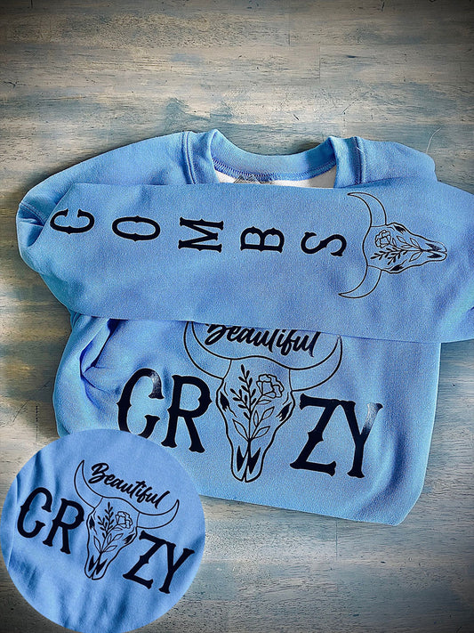 Women's Western Style Country Music Lover Combs Printed Sweatshirt
