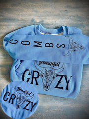 Women's Western Style Country Music Lover Combs Printed Sweatshirt