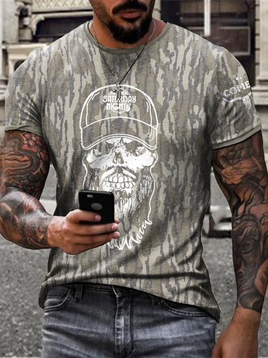 Men's Western Style Country Music Lover Combs Printed T-shirt