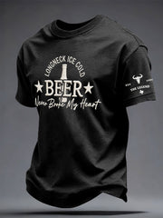 Men's Western Style Country Music Lover Combs Printed T-shirt