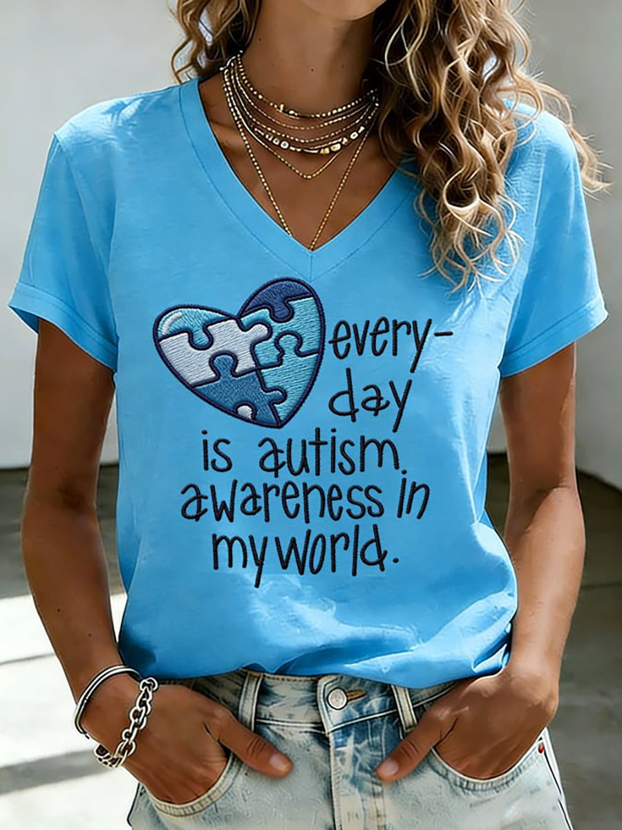 Women's We Wear Blue For Autism Awareness T-shirt