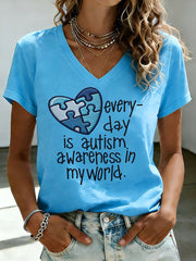 Women's We Wear Blue For Autism Awareness T-shirt