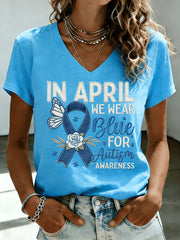 Women's We Wear Blue For Autism Awareness T-shirt