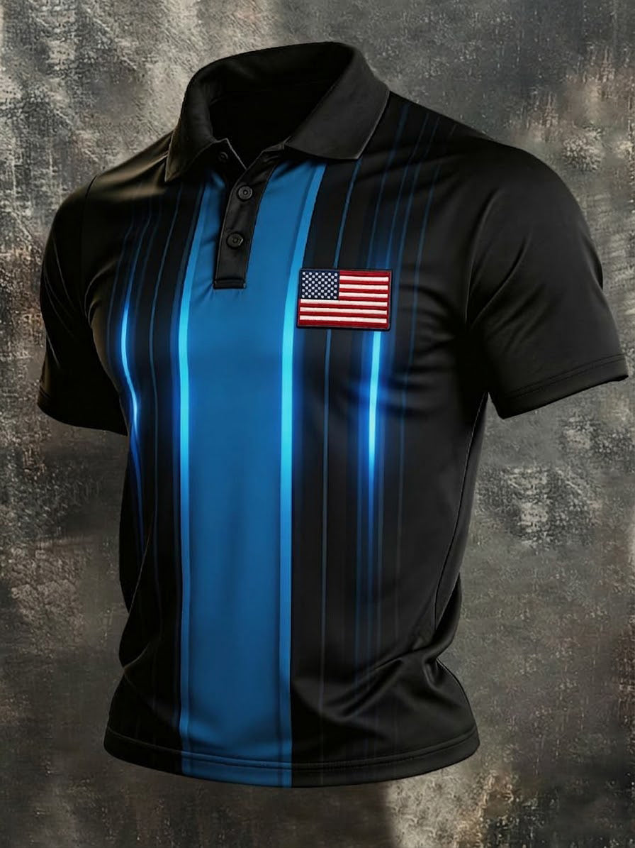 Men's American Flag Printed Shirt