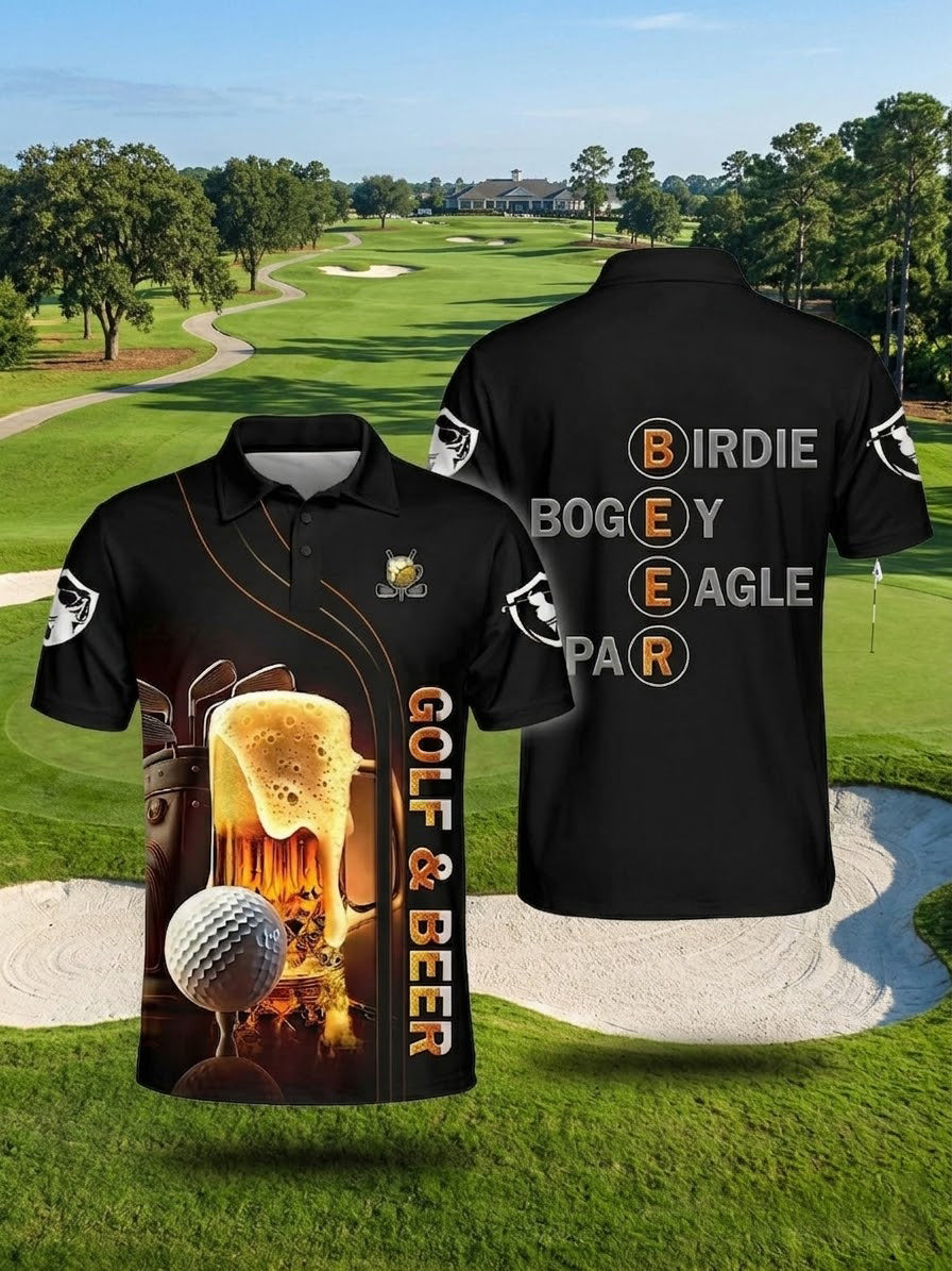 Men's Golf Beer Printed Shirt