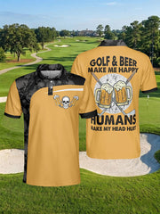 Men's Golf & Beer Make Me Happy Printed Shirt