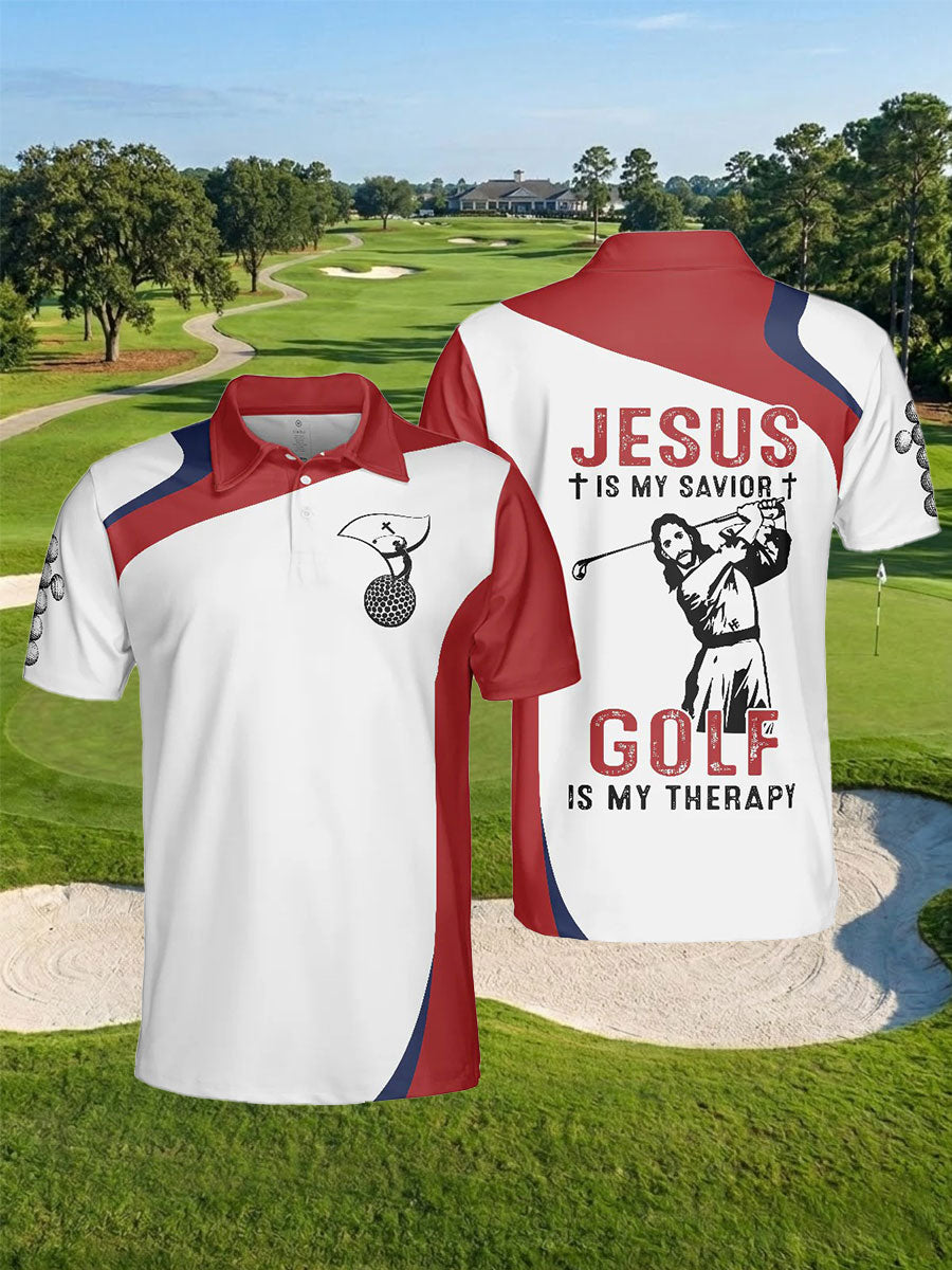 Men's Golf Is My Therapy Printed Shirt