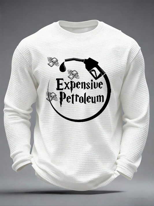 Men's expensive petroleum Waffle Long Sleeve T-Shirt