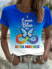 Women's Autism Awareness Casual T-shirt