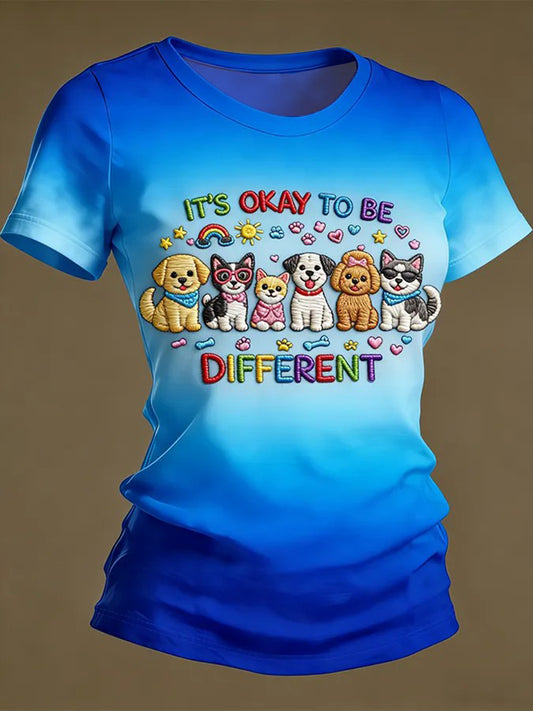 Women's Autism Awareness Casual T-shirt