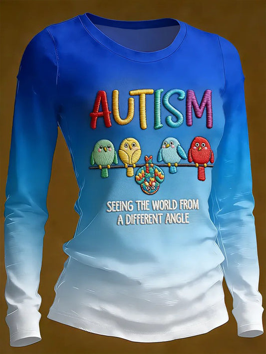 Women's Autism Awareness Casual T-shirt