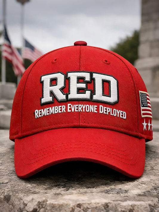 "Red remember everyone deployed" unisex hats